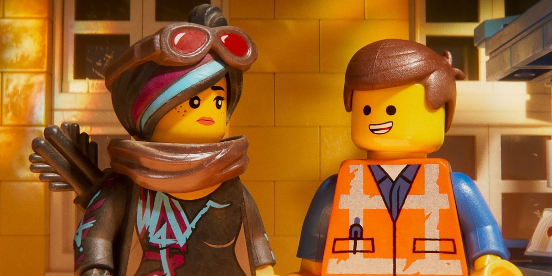 emmet and wyldstyle in the lego movie