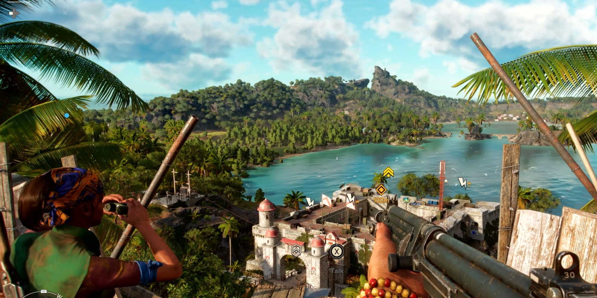 far cry 6 player scouting over the area