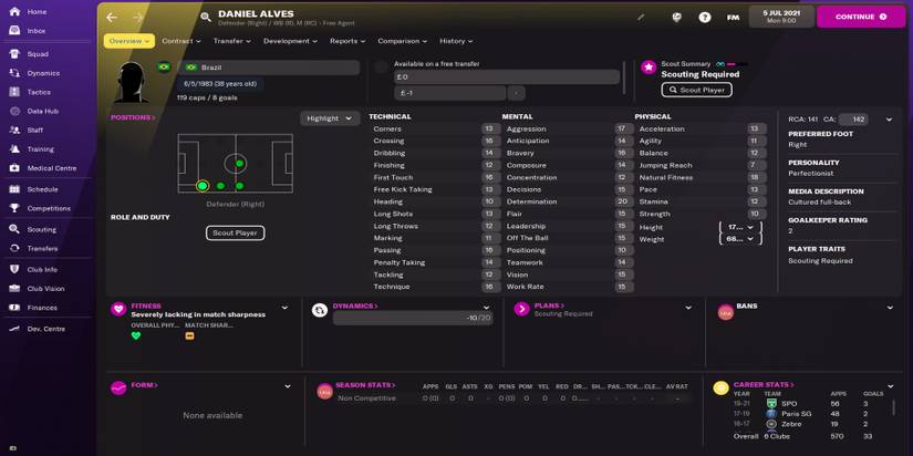 alves player details