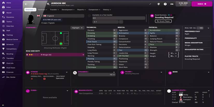 Jordon Ibe player details