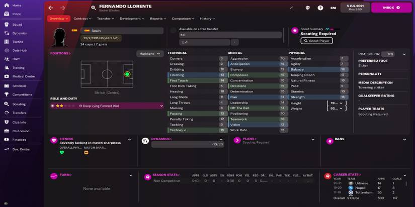 llorente player details