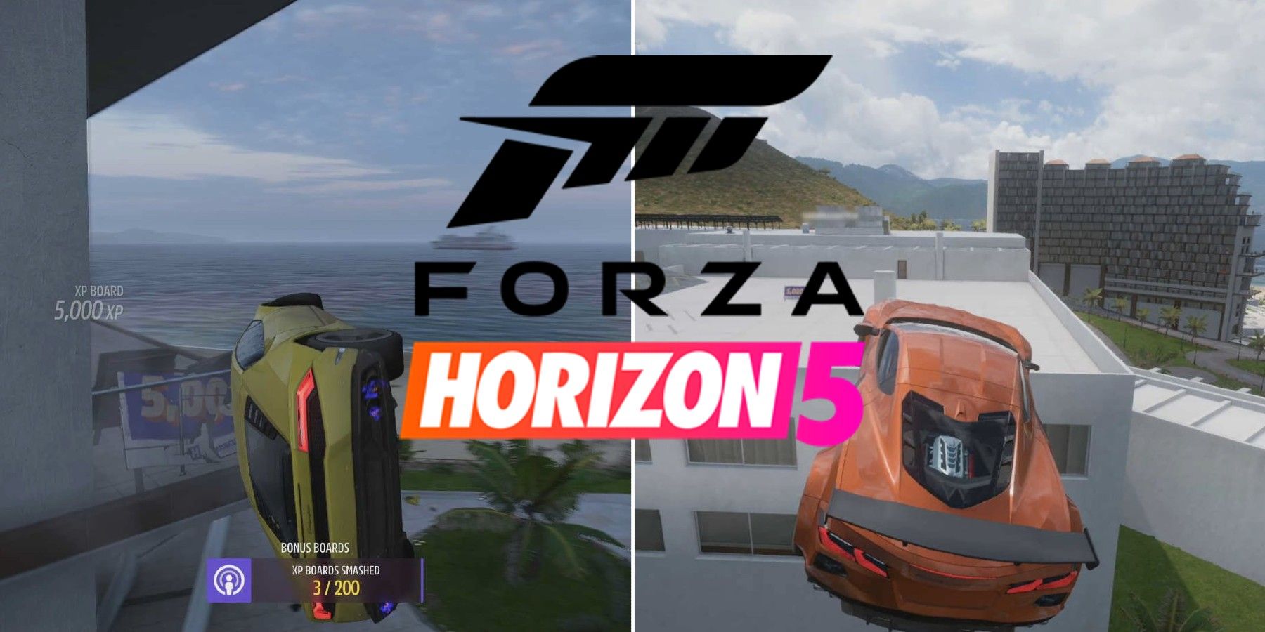 forza horizon car jumping and logo