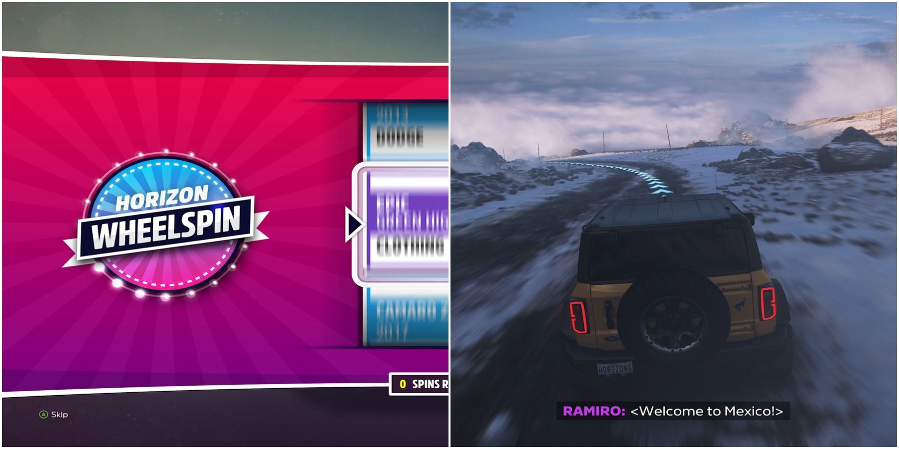 (Left) Wheelspin (Right) Racing with full lines
