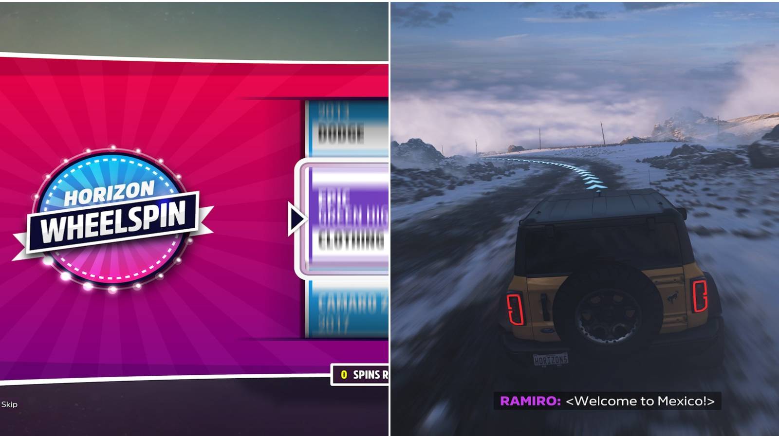 (Left) Wheelspin (Right) Racing with full lines