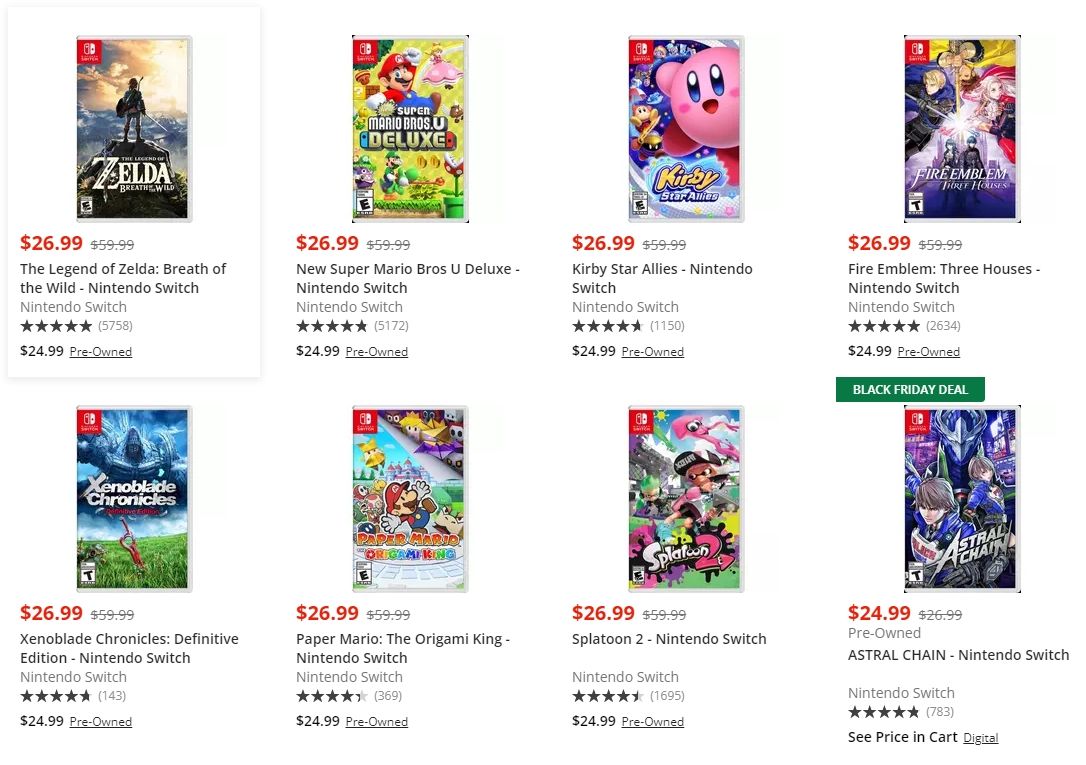 Gamestop Selling First-party Switch Games Cheap For Black Friday