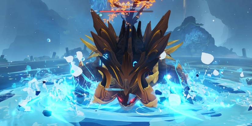 genshin impact azhdaha boss battle hydro element mode