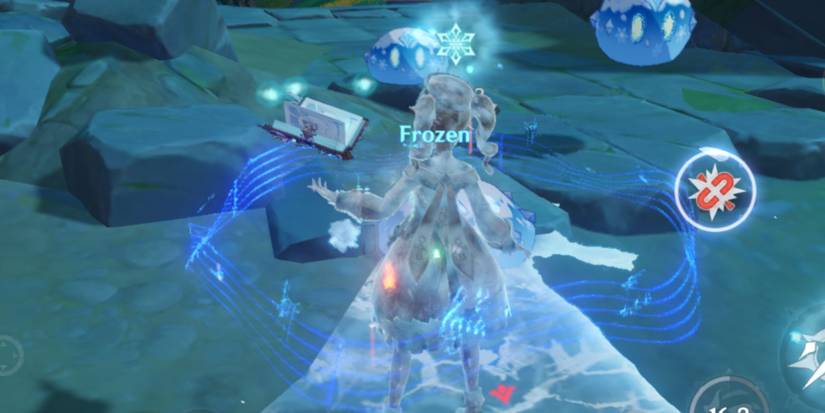 genshin impact barbara frozen elemental reaction