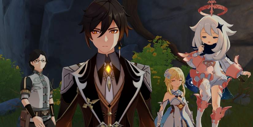 genshin impact zhongli female traveler lumine azhdaha paimon story quest historia antiqua