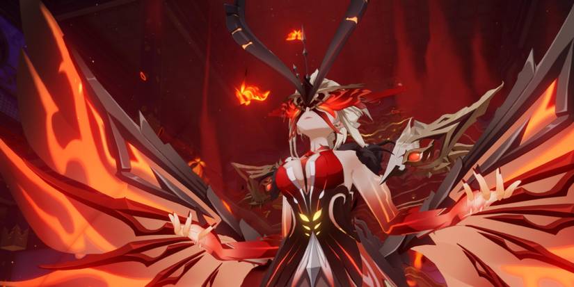 genshin impact la signora boss fight pyro form