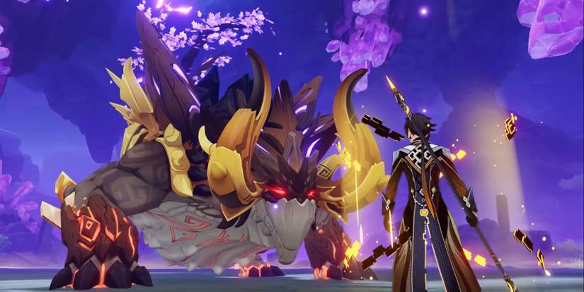 genshin impact boss fight zhongli azhdaha shield ability