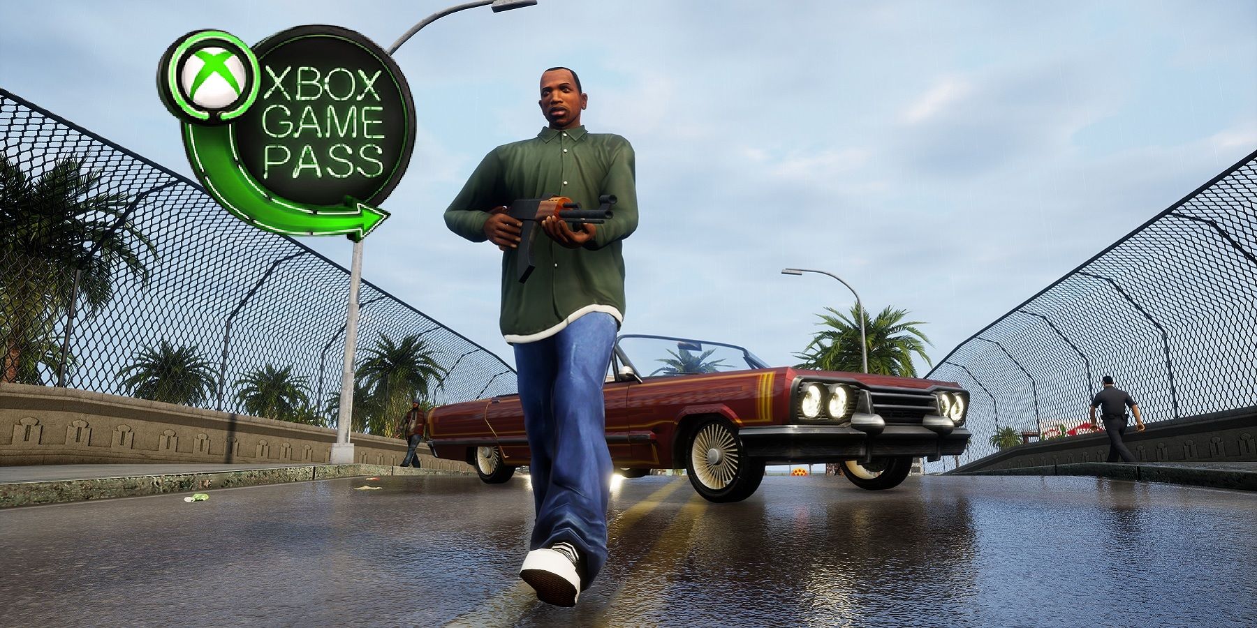 grand theft auto san andreas cj with xbox game pass logo