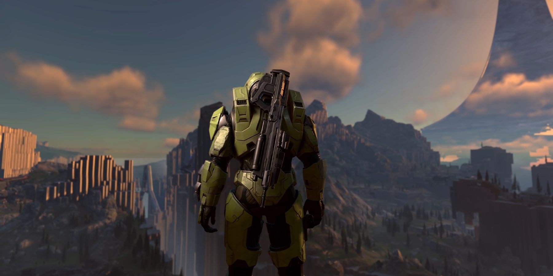 halo infinite master chief spartan soldier mountains featured