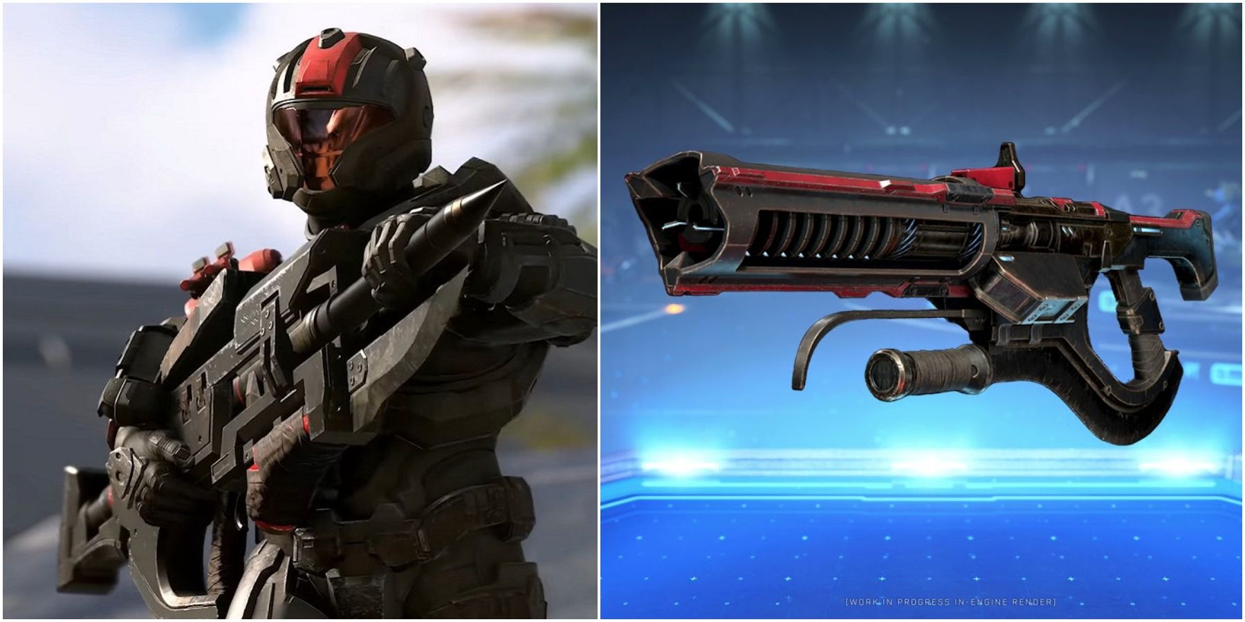 (Left) Spartan with Skewer (Right) Shock Rifle