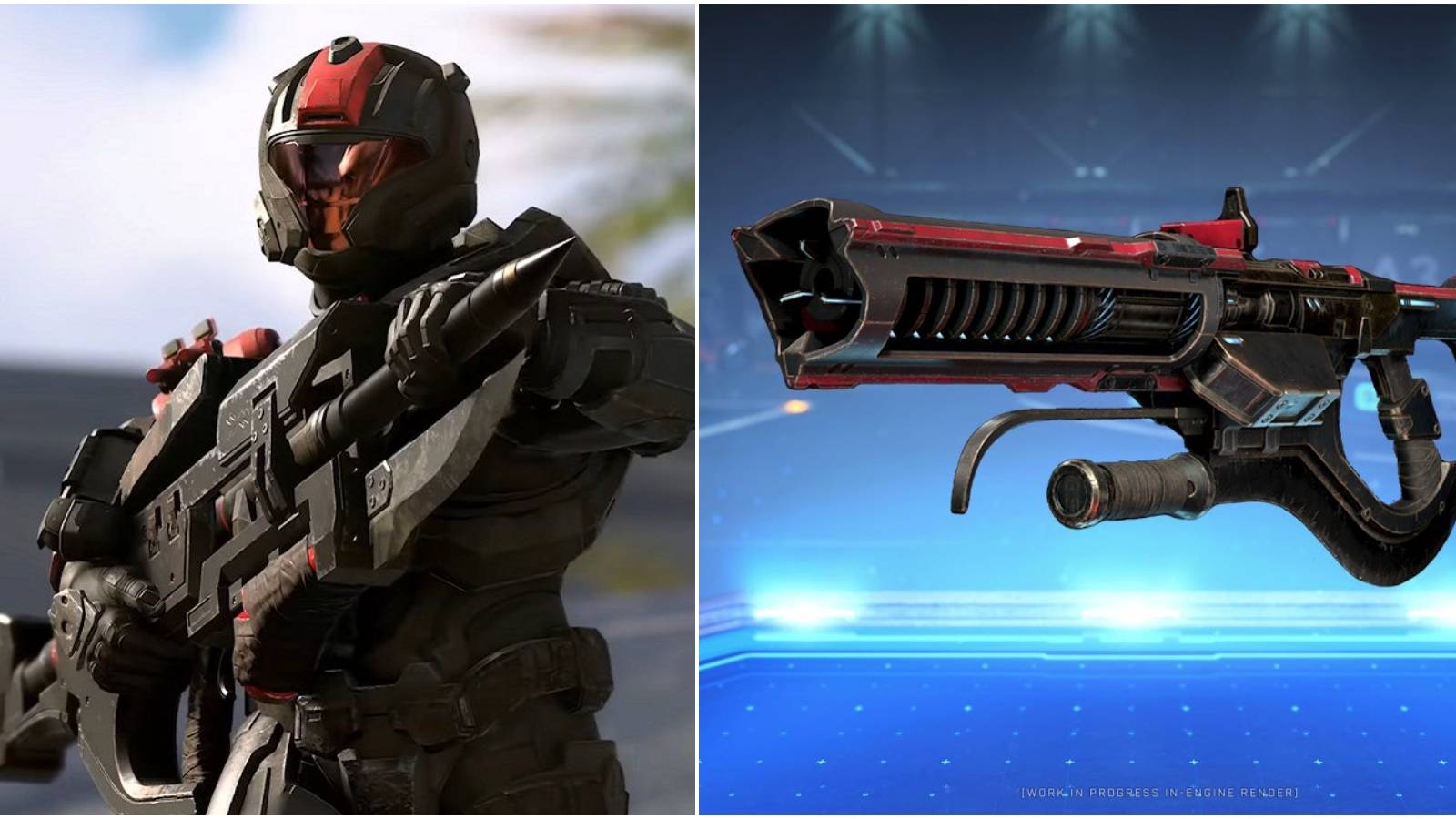 (Left) Spartan with Skewer (Right) Shock Rifle