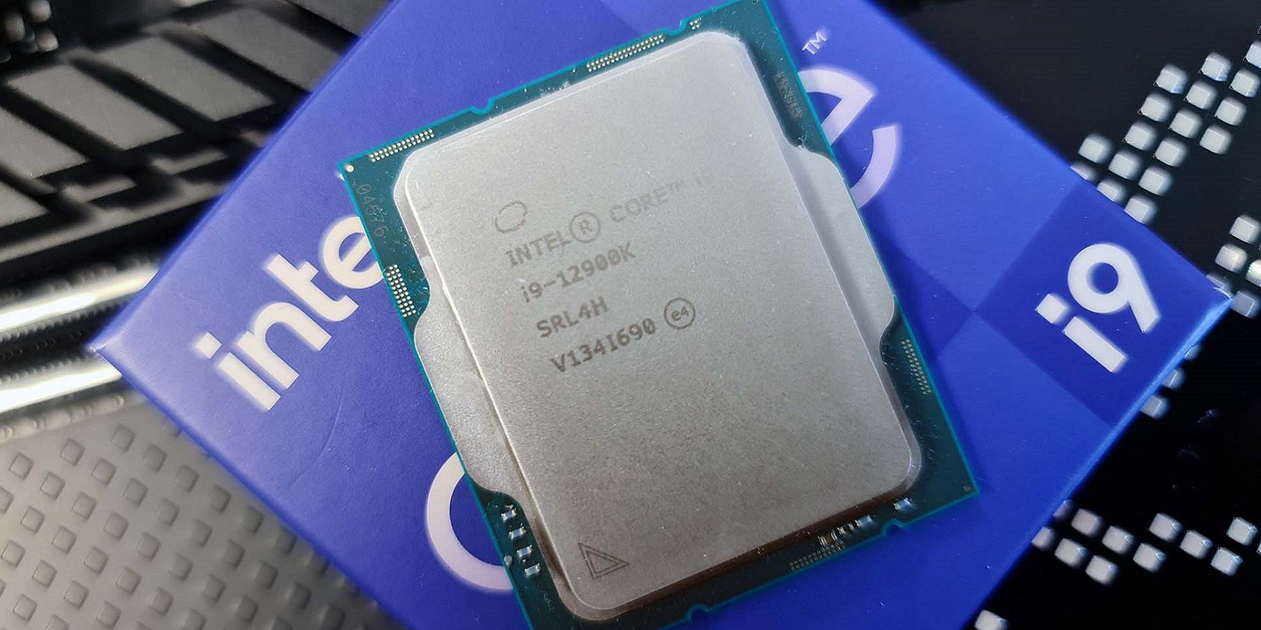 A photo of the new Intel i9-12900K processor.