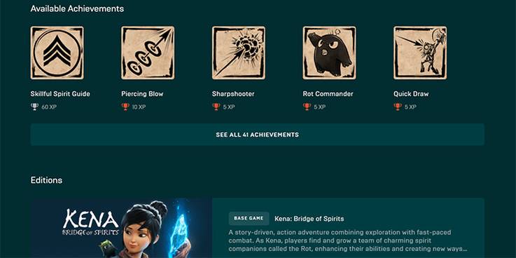kena bridge of spirits acheivements epic games store
