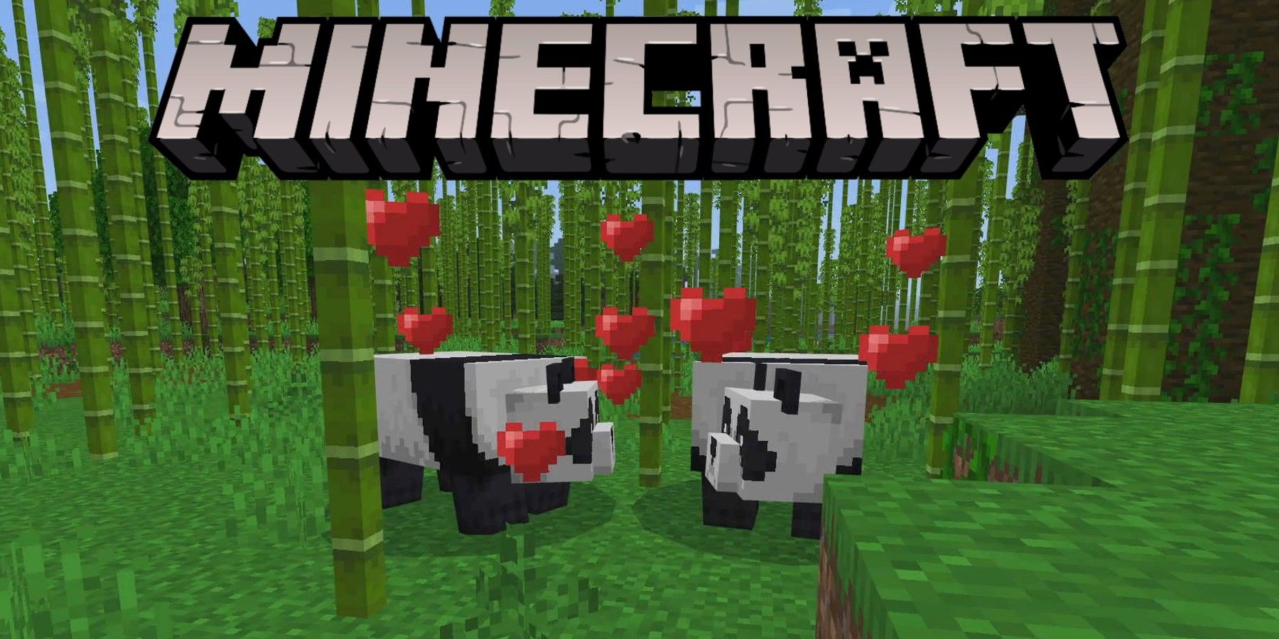 minecraft pandas with hearts