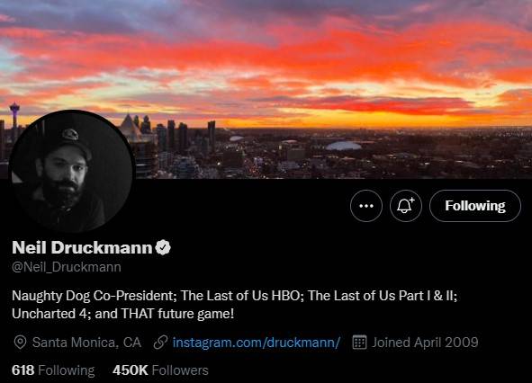 neil druckmann twitter bio