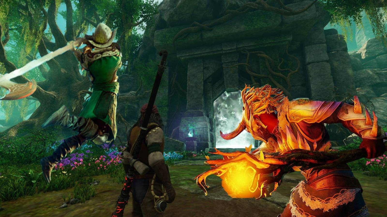 new world banning streamers omnikevfka solidfps cheating exploiting gardens of genesis dungeon life staff fire staff