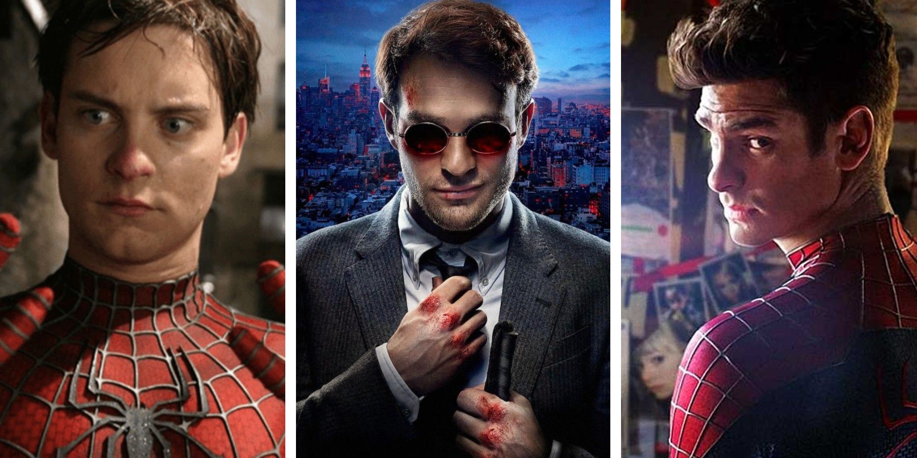 Tobey Maguire, Charlie Cox, and Andrew Garfield