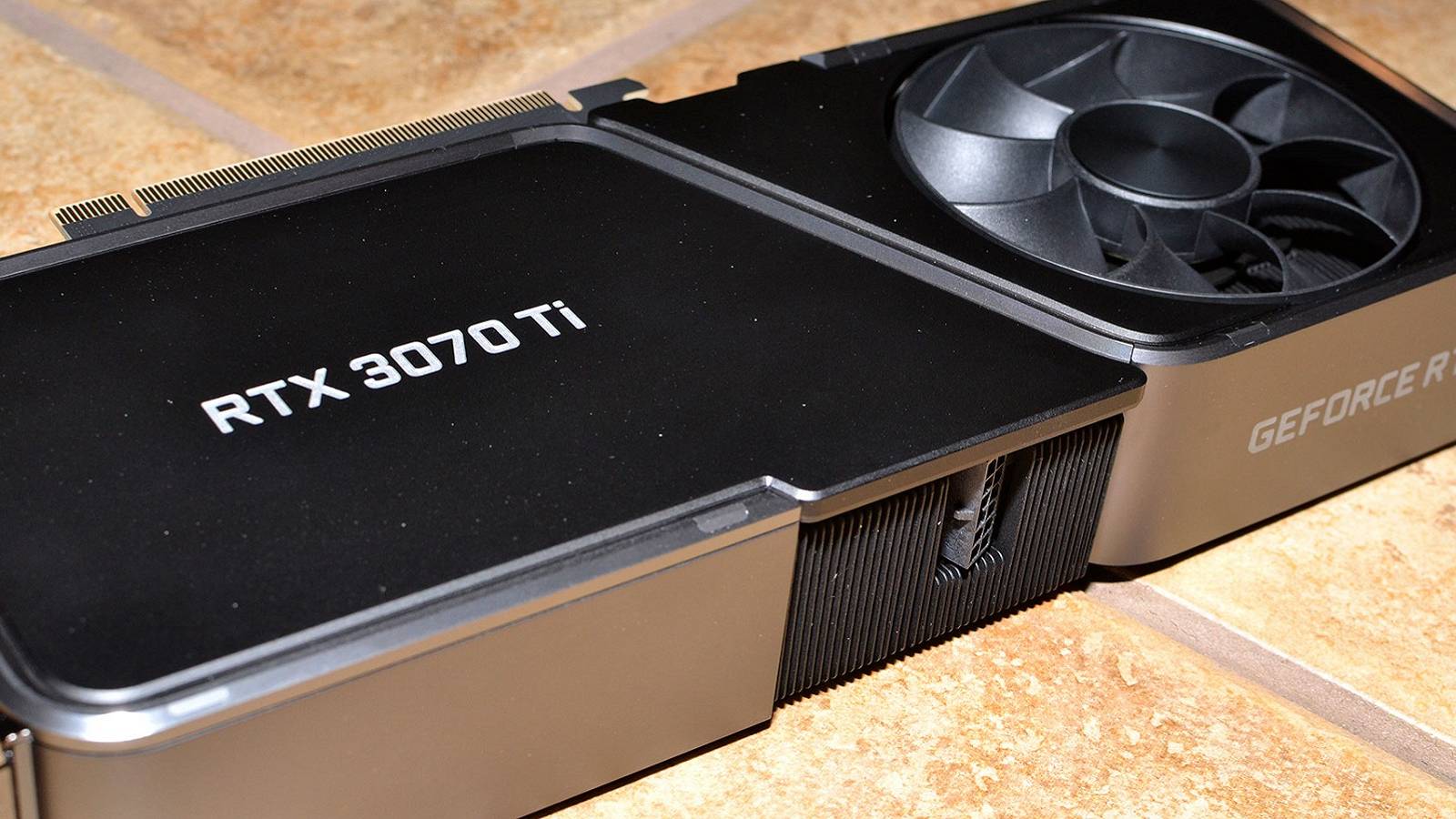 A photo of an Nvidia RTX 3070 Ti desktop GPU.