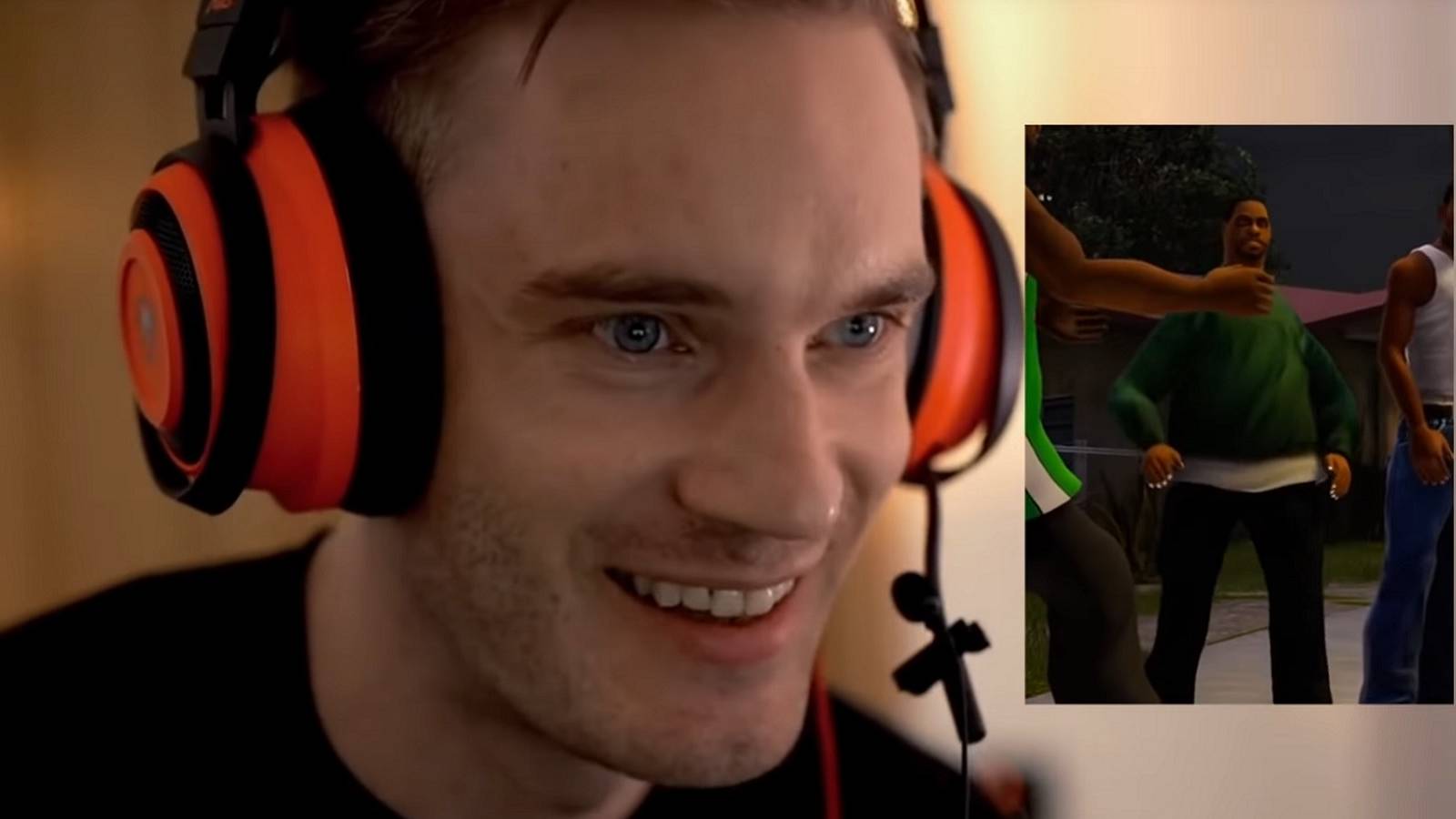 Screenshot of YouTube star Pewdiepie next to a small image taken from the GTA Trilogy.