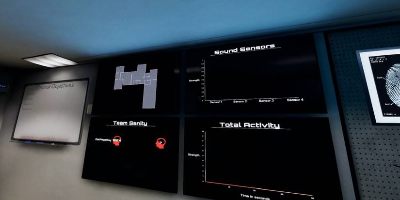 Screenshot from Phasmophobia showing player sanity in the truck.