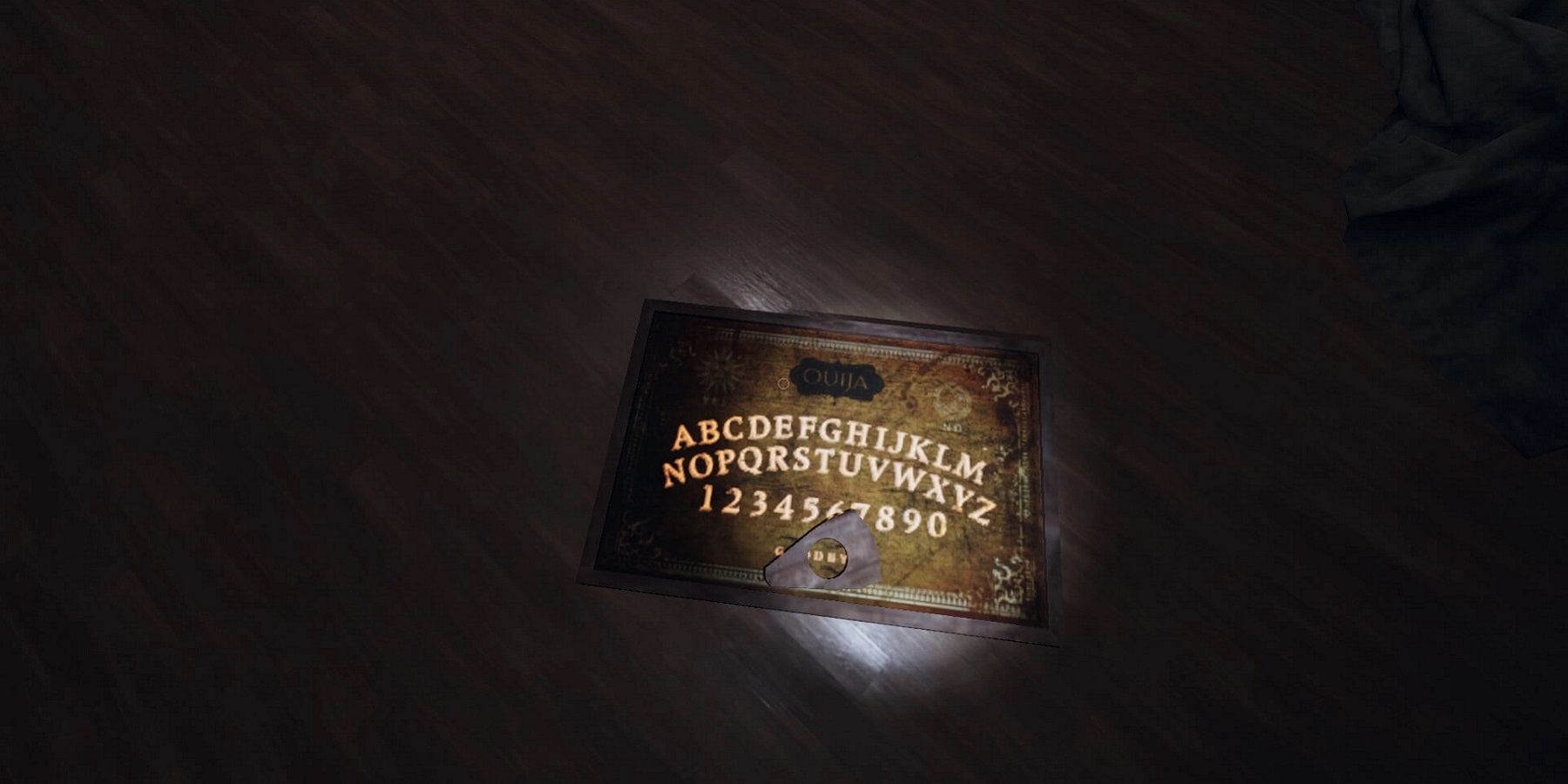 An image of a ouija board from Phasmophobia.