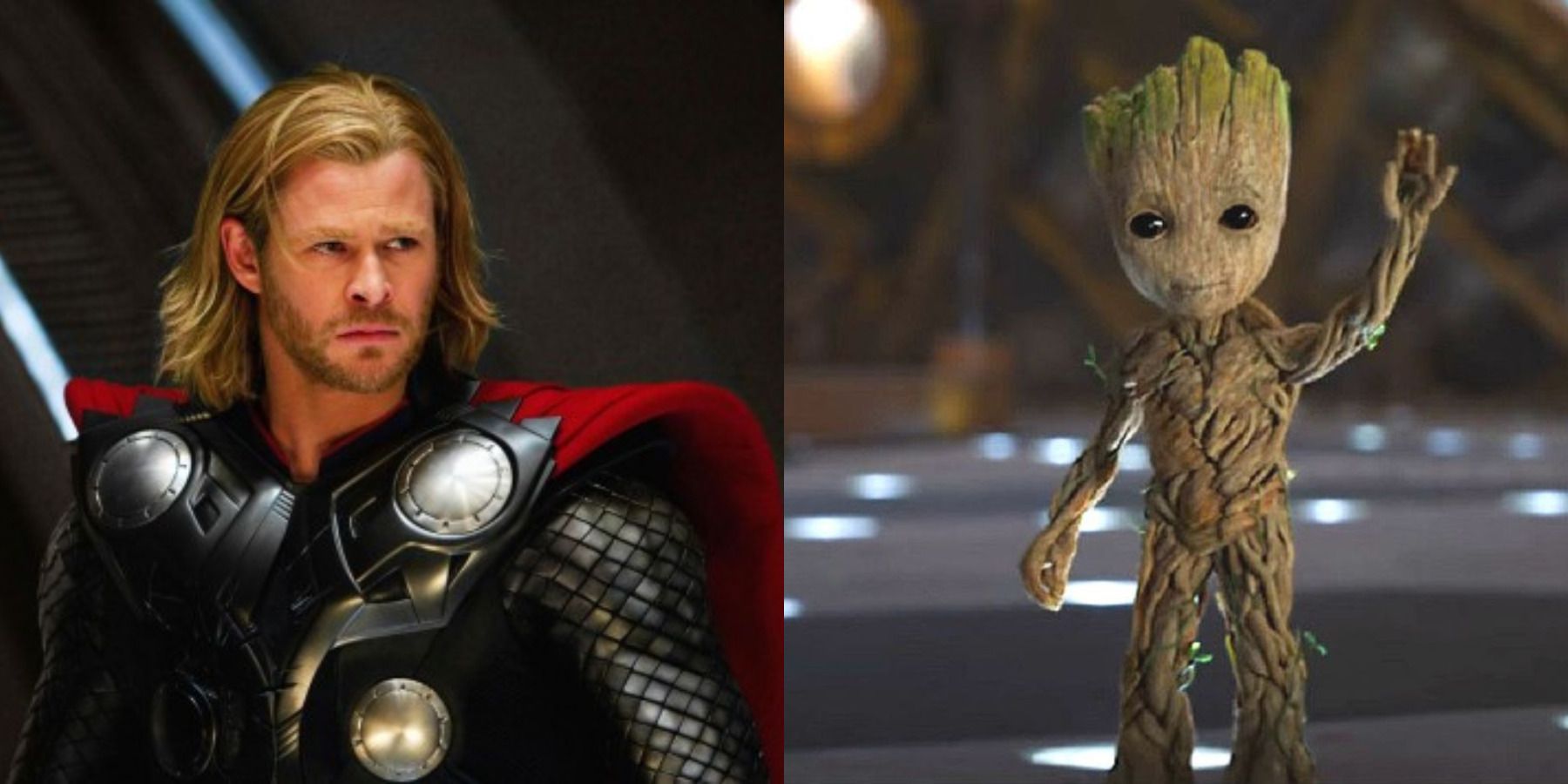 MCU best movies feature split image Thor and Guardians of the Galaxy, Vol. 2