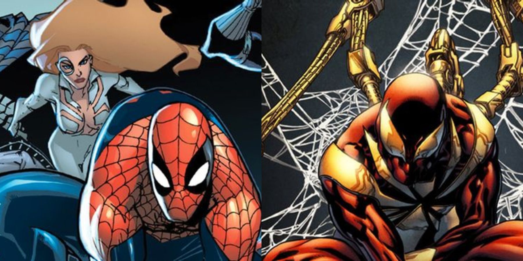 Spider-Man important comics feature split image Spider-Island and Spider-Man: Civil War