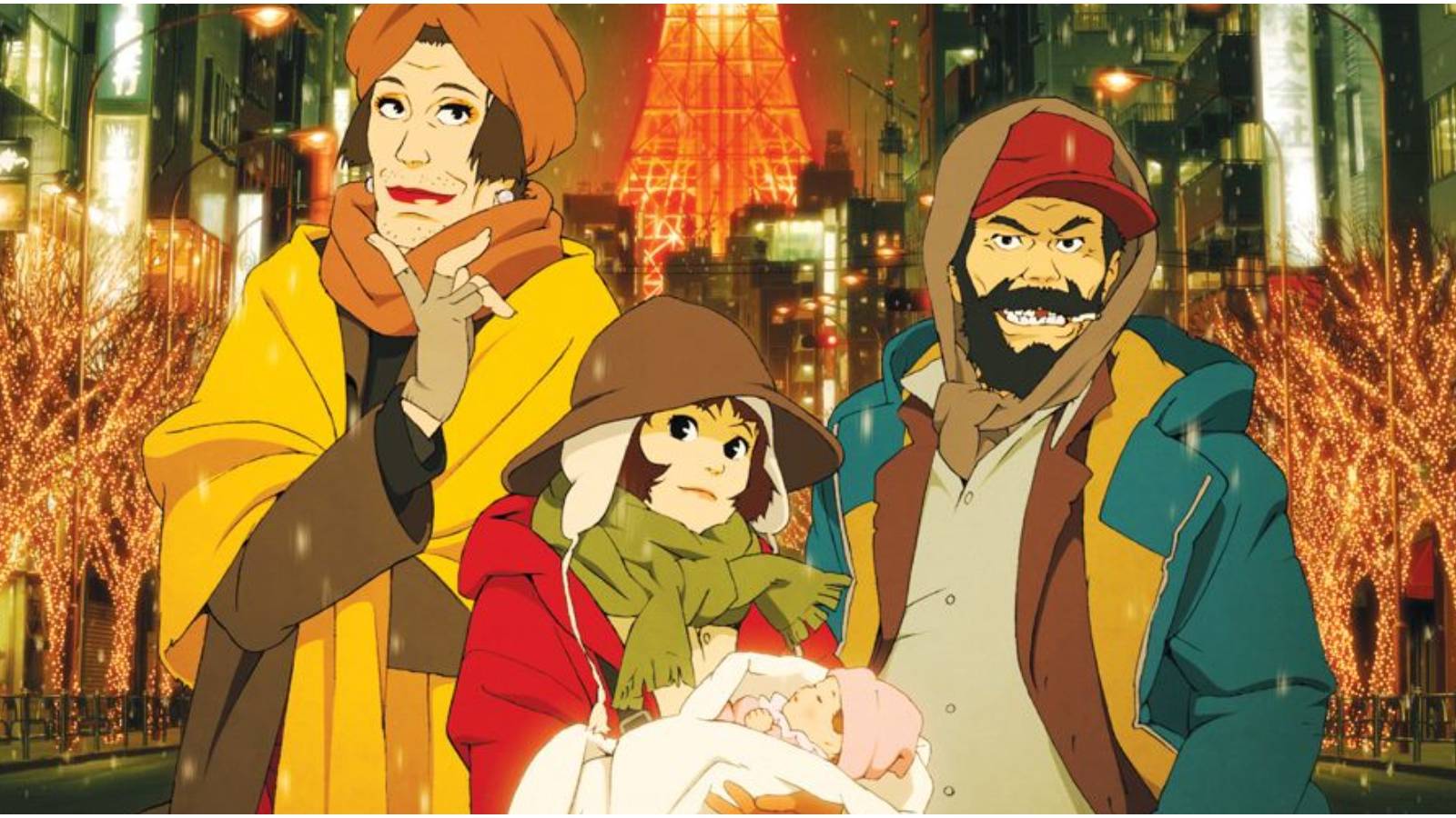 Hana, Miyuki, and Gin with the baby. 