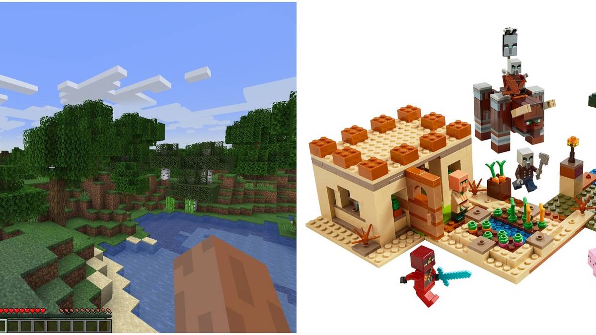 Minecraft HUD and hand and Minecraft Lego set