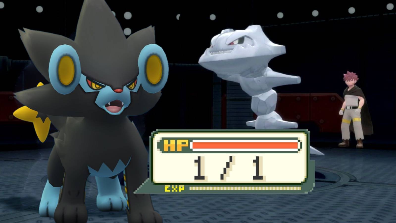 pokemon brilliant diamond shining pearl luxray survives three kos steelix byron canalave gym friendship level 1 hp