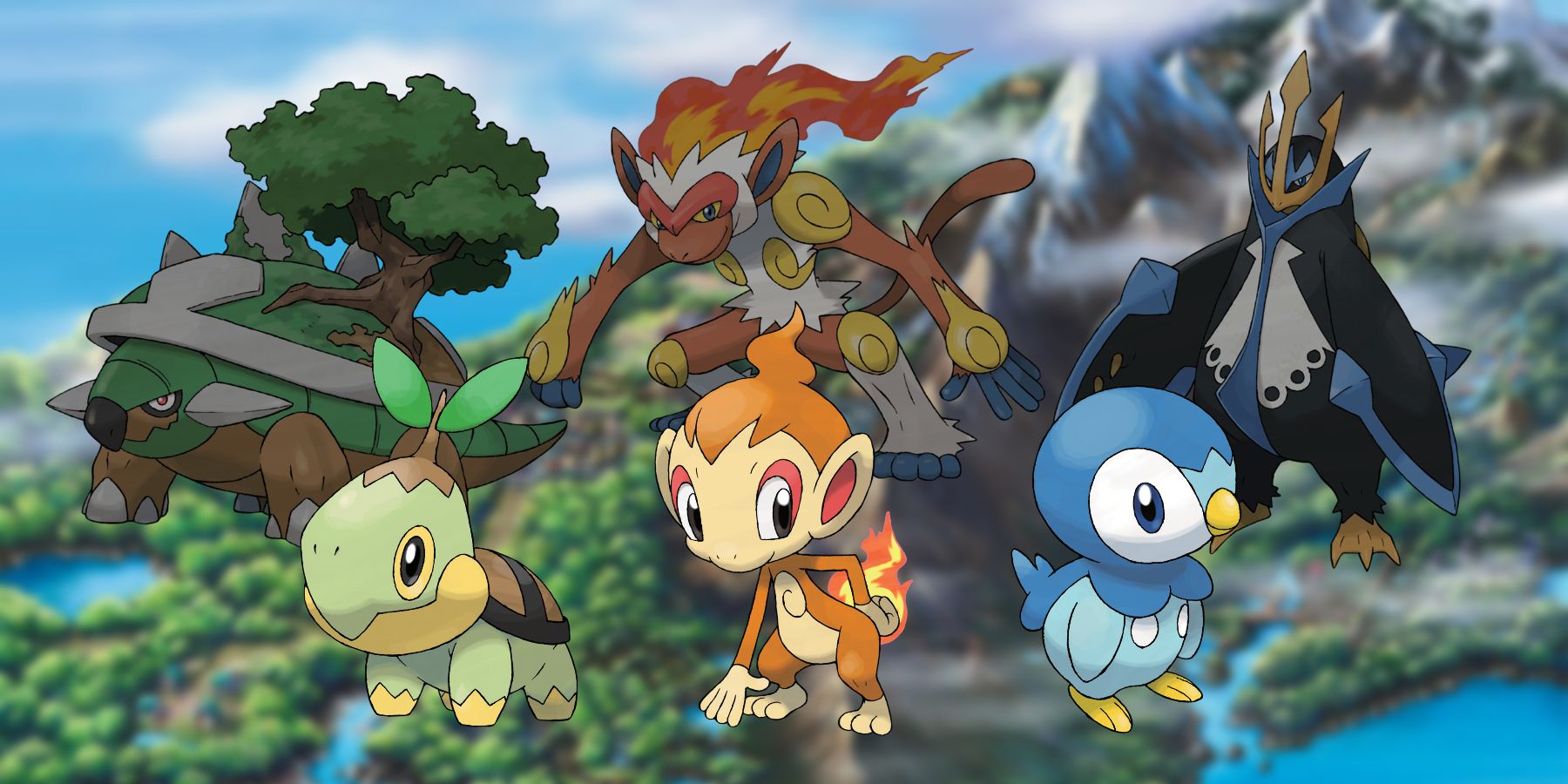 turtwig chimchar and piplup evolution