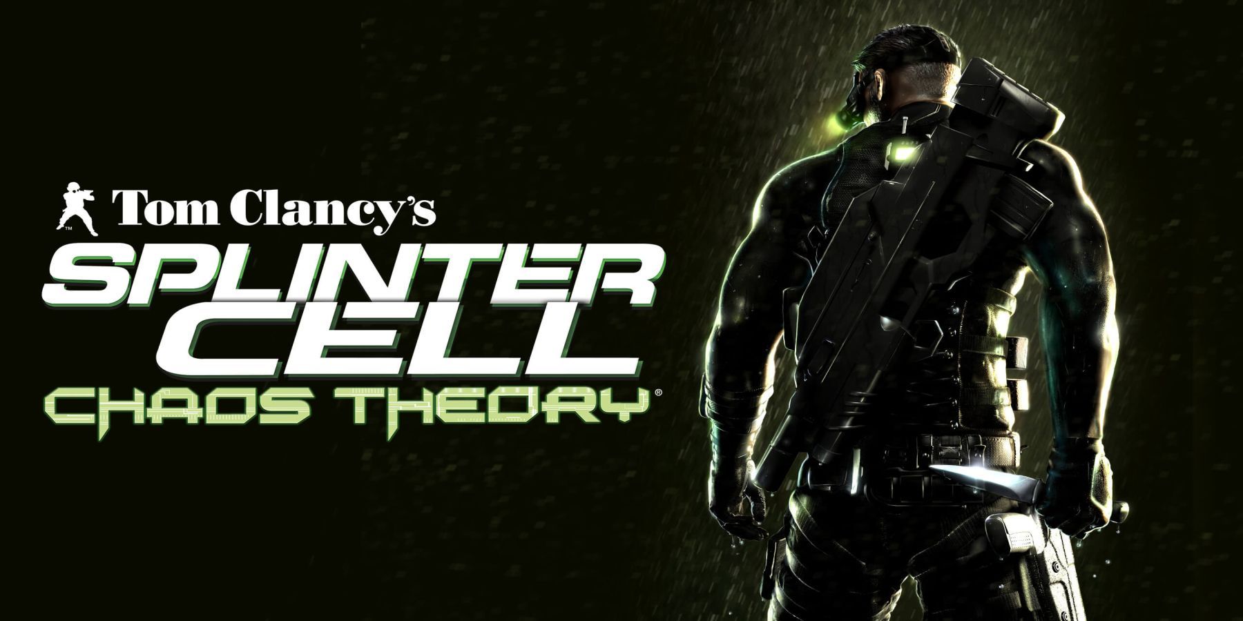 Splinter Cell Chaos Theory logo next to a geared up Sam Fisher