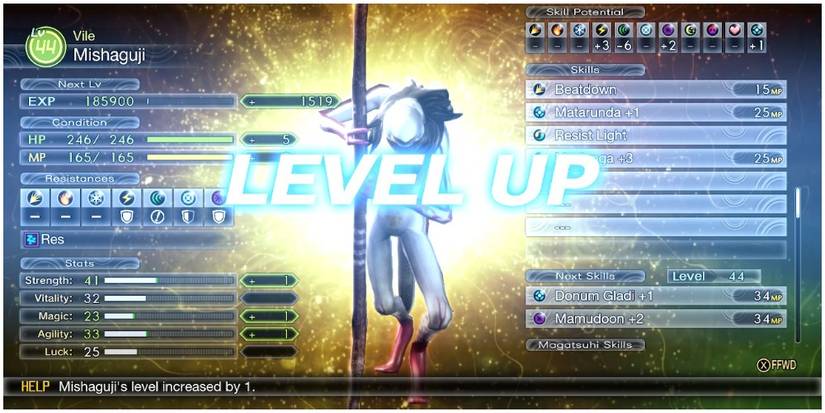 shin megami tensei 5 leveling up mishaguji demon