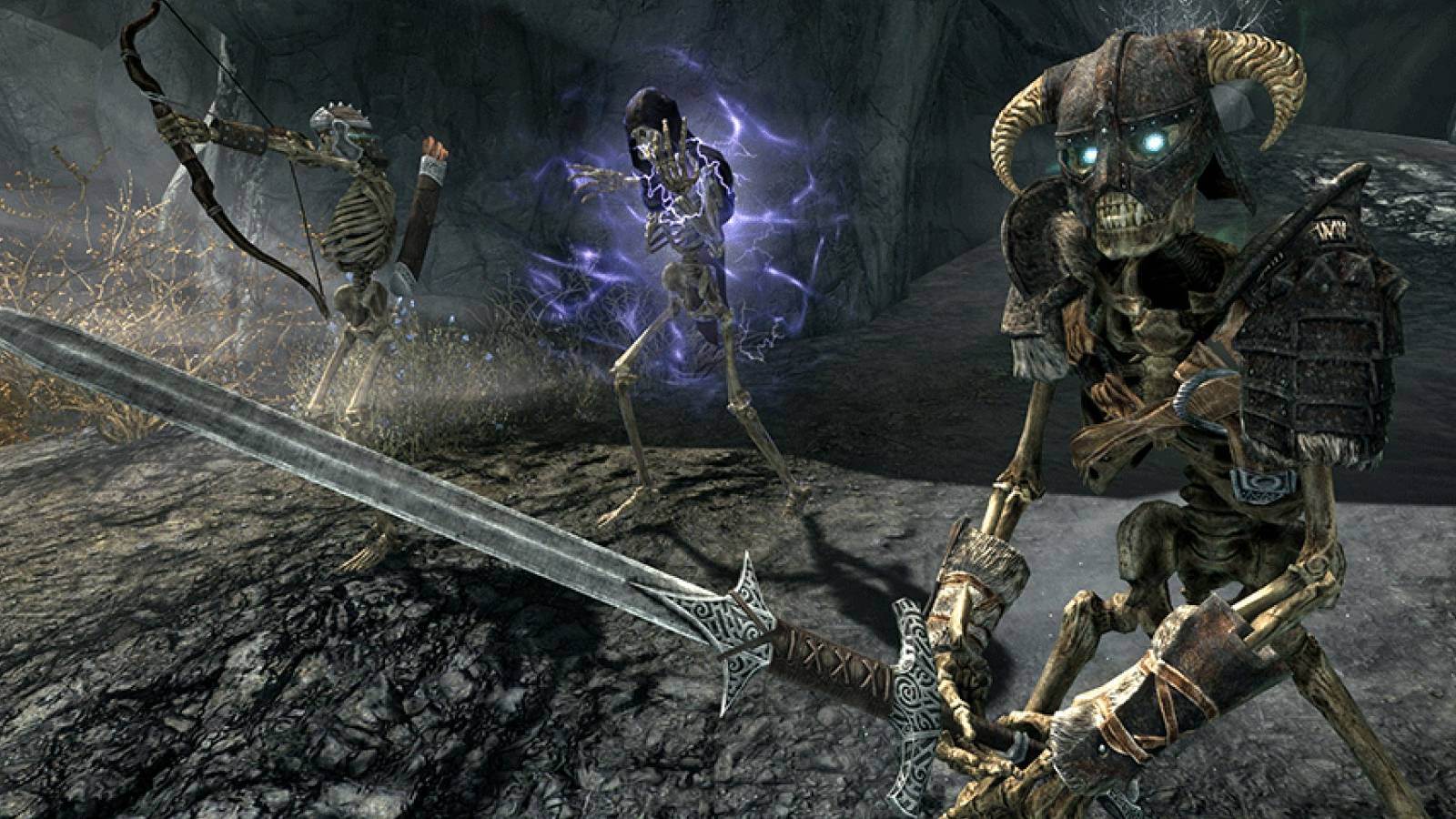 Skeleton minions summoned by a necromancer in Skyrim