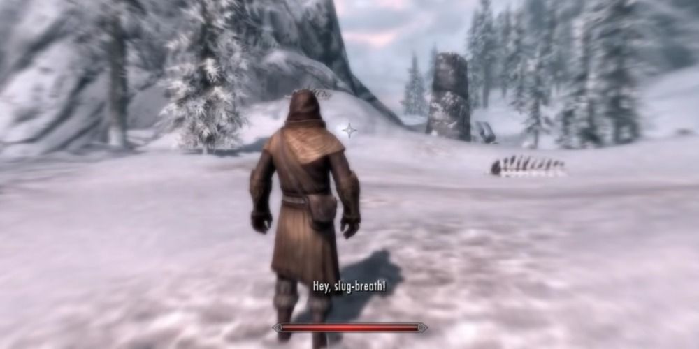 skyrim player using throw voice shout