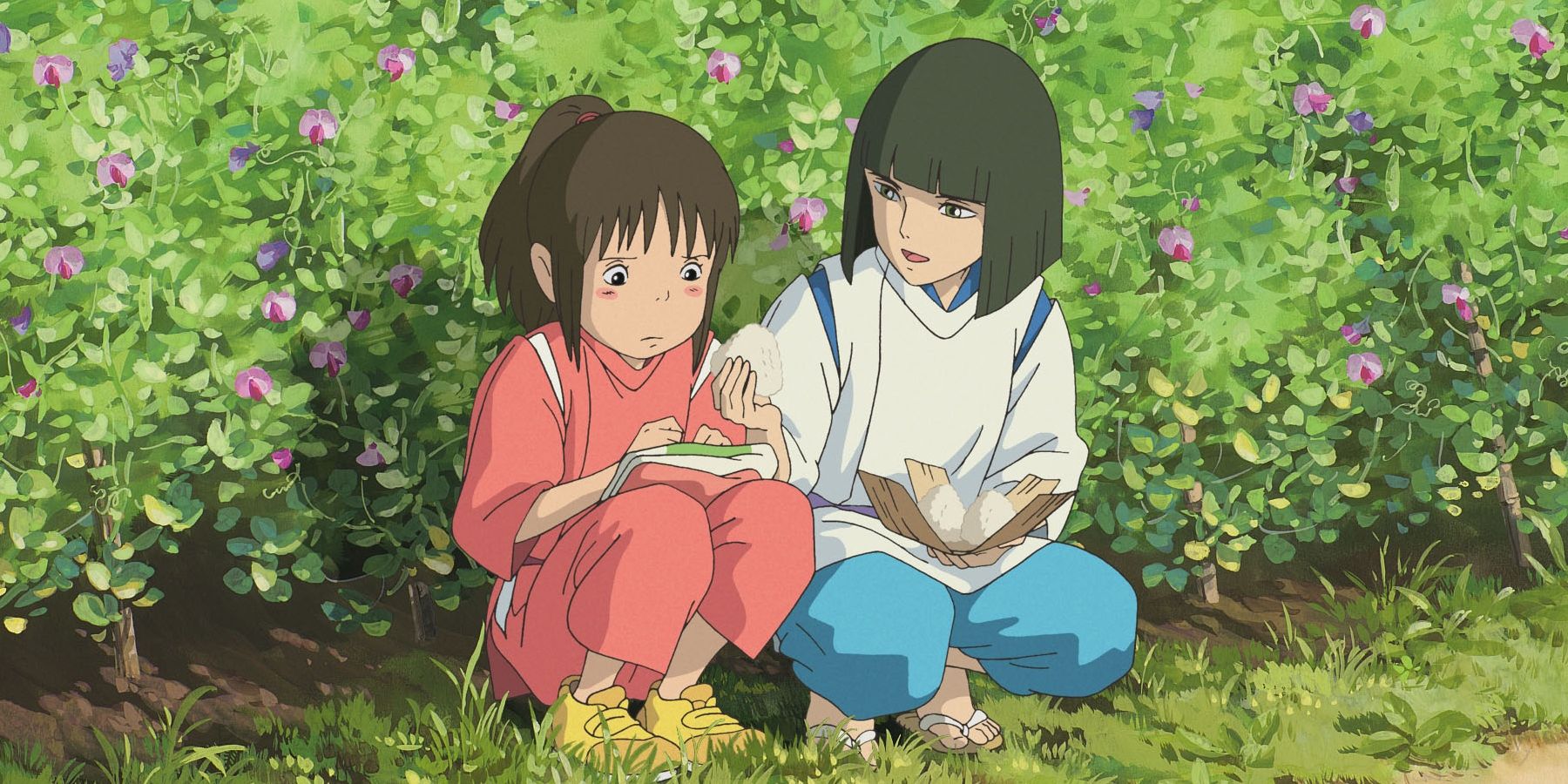 chihiro and haku sharing food