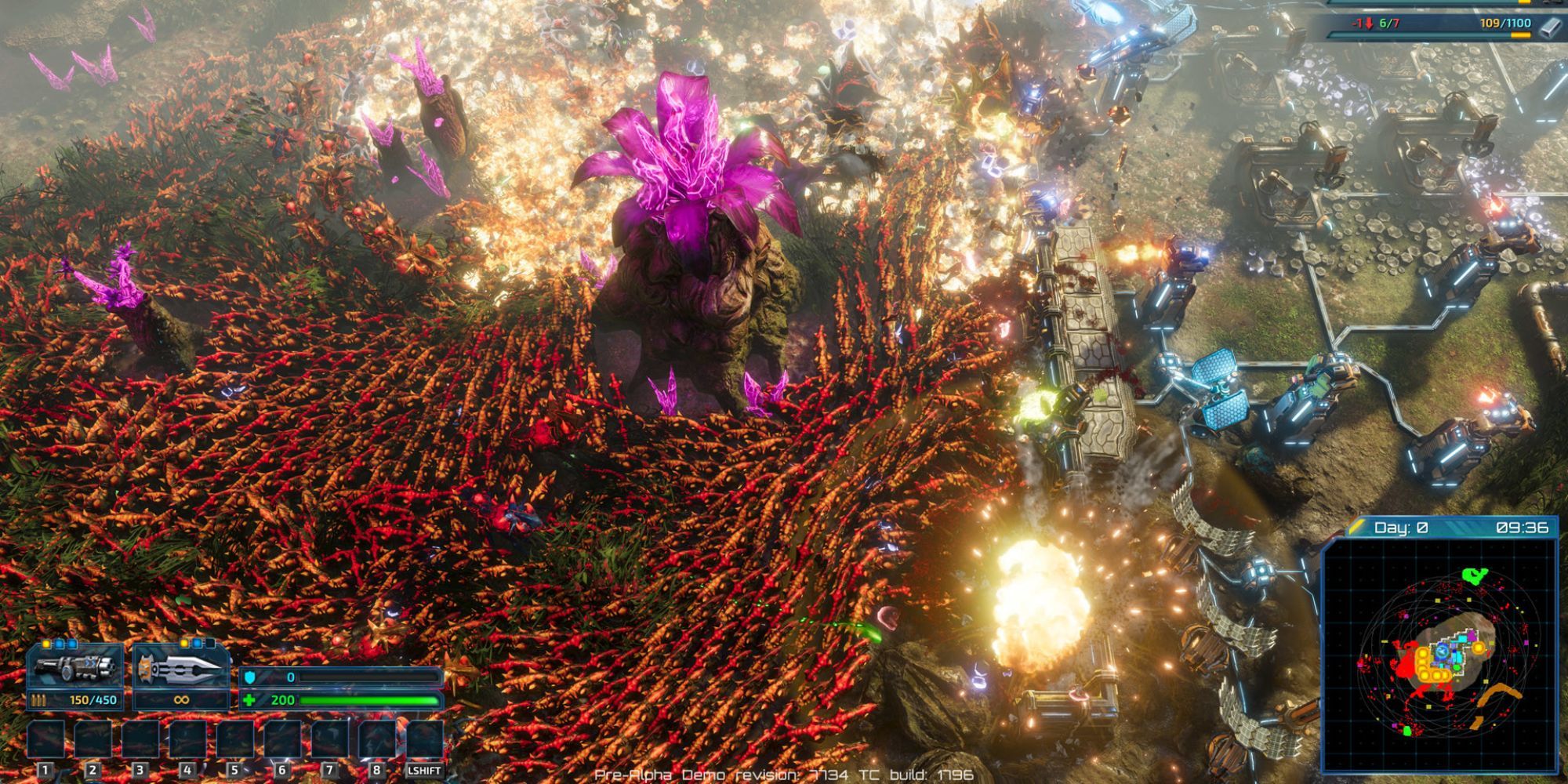 the riftbreaker prologue overhead battlefield with thousands of plants