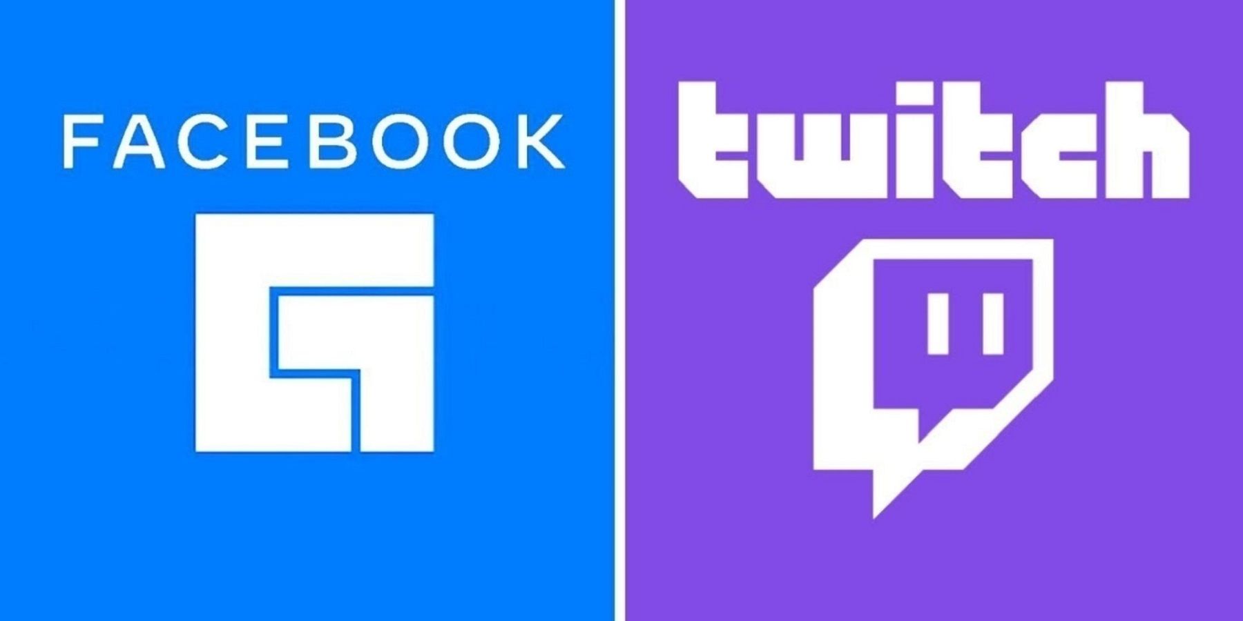 The Facebook Gaming logo next to the Twitch logo.