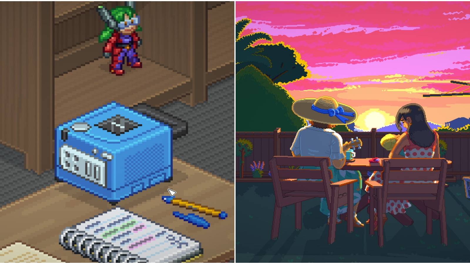 (Left) A GameCube (Right) A family sitting together