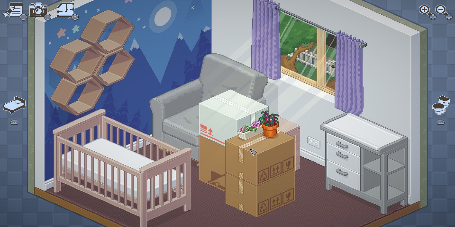 Kids room with boxes