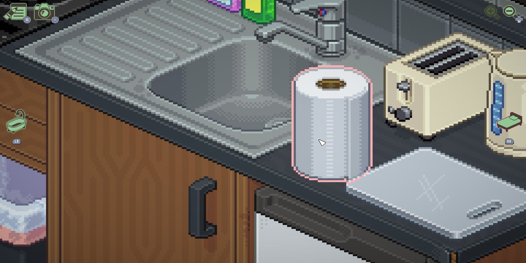Incorrectly placed kitchen roll