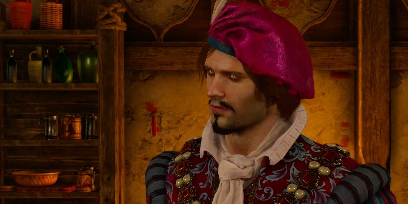 witcher 3 dandelion the bard looking skeptical