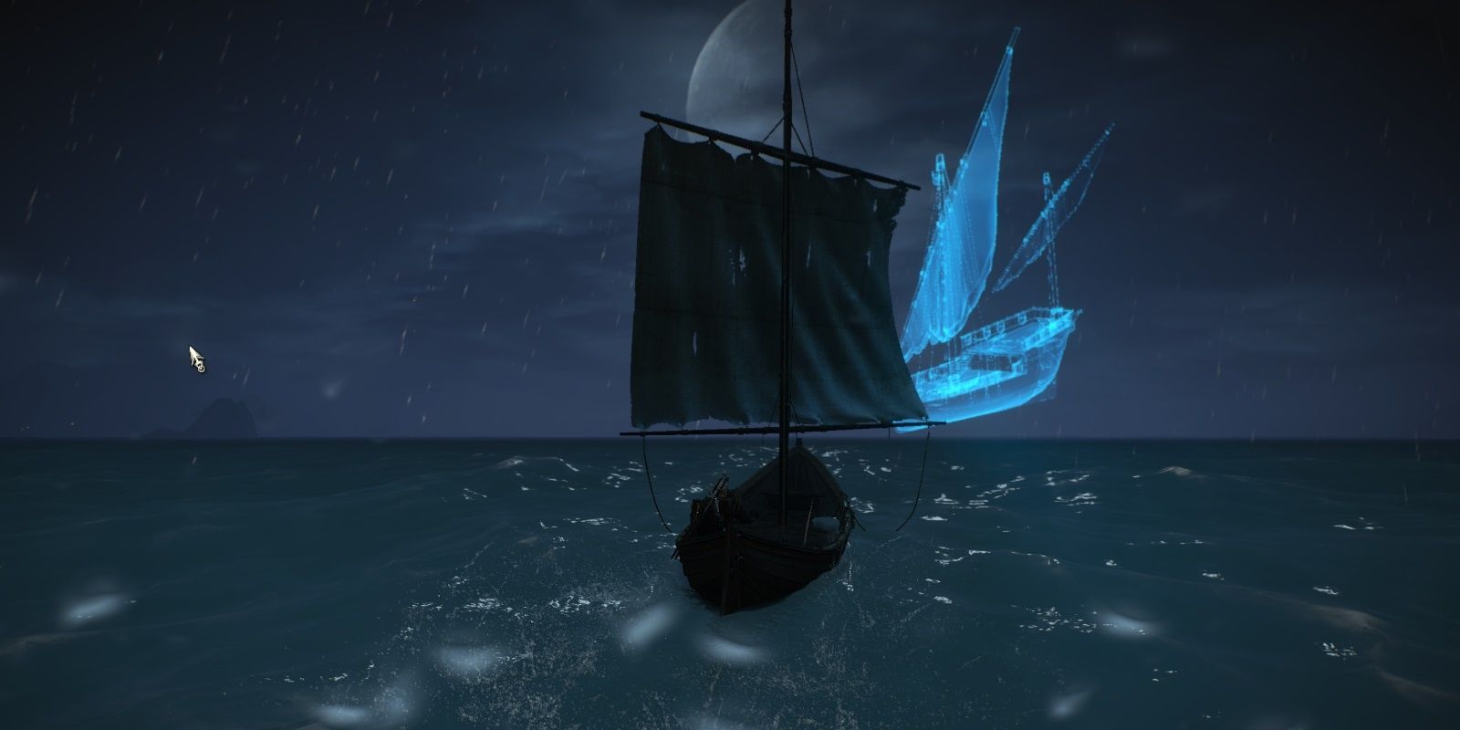 witcher 3 ghost ship appears during a night time voyage