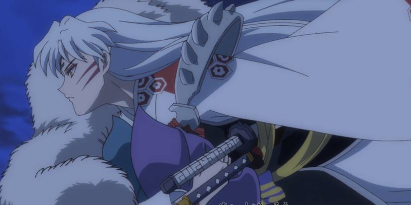 Sesshomaru holding twins. 