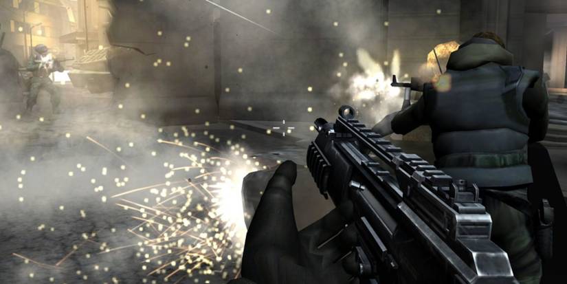 Shooting enemies in Black