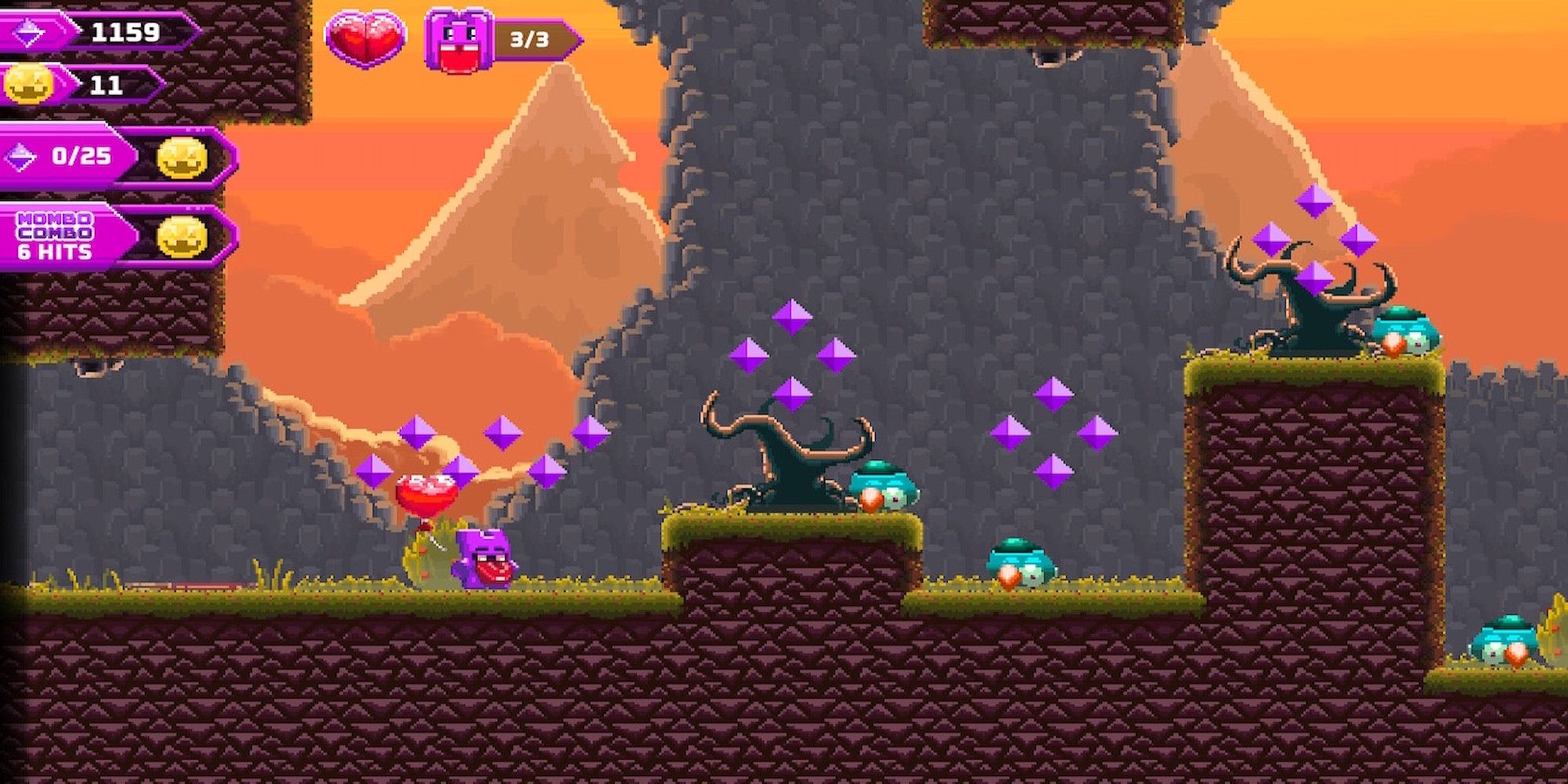 Playing a level in Super Mombo Quest