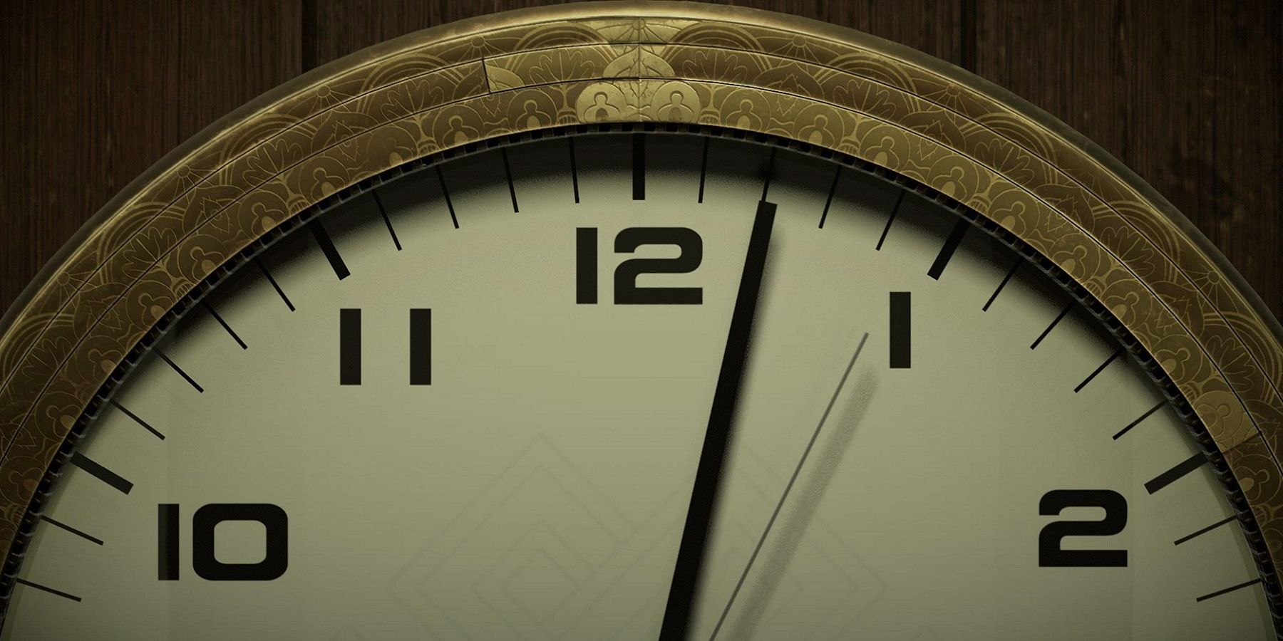Image from 12 Minutes showing a close-up of a clock face.